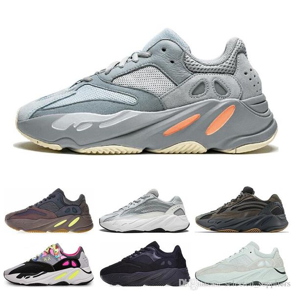 

new kanye west mens women shoes mauve wave runner analog inertia static athletic sports sneakers designer shoes size 36-45