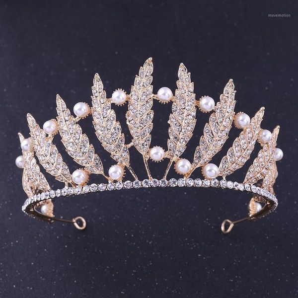 

princess vintage fashion luxury silver crystal pearl tiara crown wedding hair accessories bridal party jewelry headbands1, Golden;silver