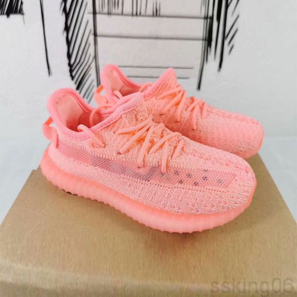 

2020 kids trainers infant children v2 running shoes kanye west israfil yecheil reflective boys girls athletic sports shoes toddlers tty11, Black