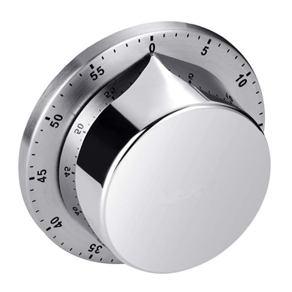 

kitchen timer chef cooking timer clock with loud alarm no batteries required mechanical magnetic backing stainless steel countdown reminder