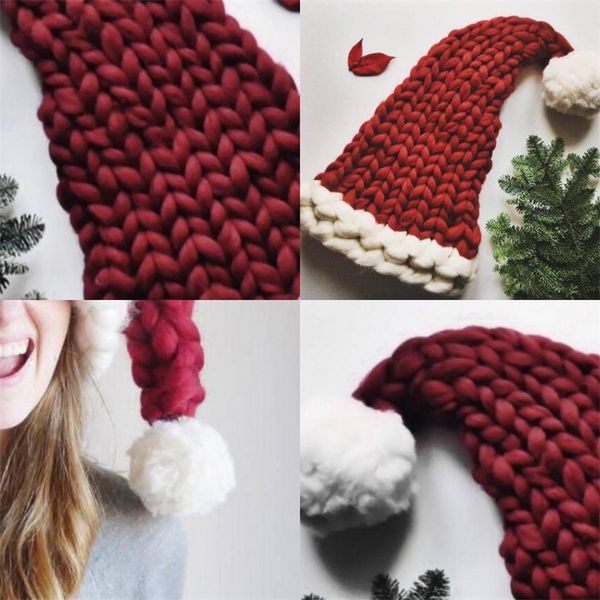 

autumn winter womens hat christmas gifts kid hats with fluffy ball red knitting originality cap european style 23 8hr f2