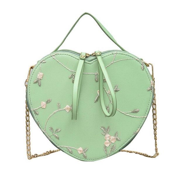 

new embroidered heart bag korean fashion ladies shoulder bag chain messenger
