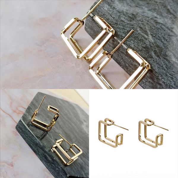 

r1ah nice handmade resin round earring druzy pearl stud earring earrings lady simple stainless steel tone wholesaling resin stone mermaid, Golden