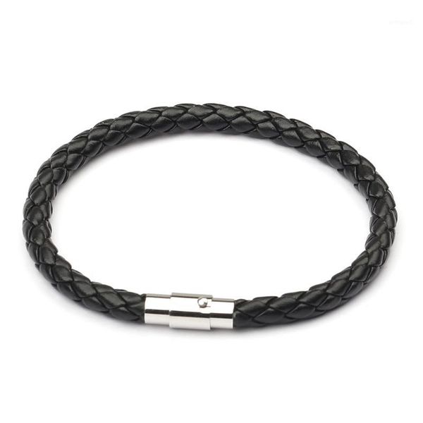 

charm bracelets niuyitid magnetic buckle bracelet men leather braid boy wholesale male wrist band pulsera jewelry 2021 arrival1, Golden;silver