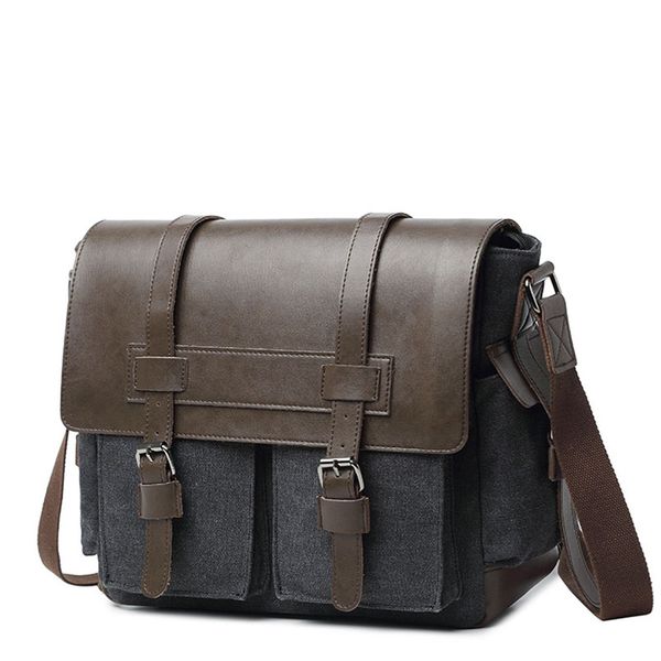 

designer brand canvas briefcase vintage men messenger bags fashion male shoulder bag with leather crossbody bags briefcase sale