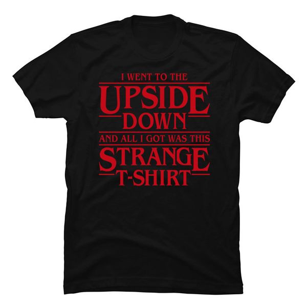 

letter print new s stranger things i went to the upside down text red fashion streetwear short sleeve hooded sweatshirt hoodie men t shirt