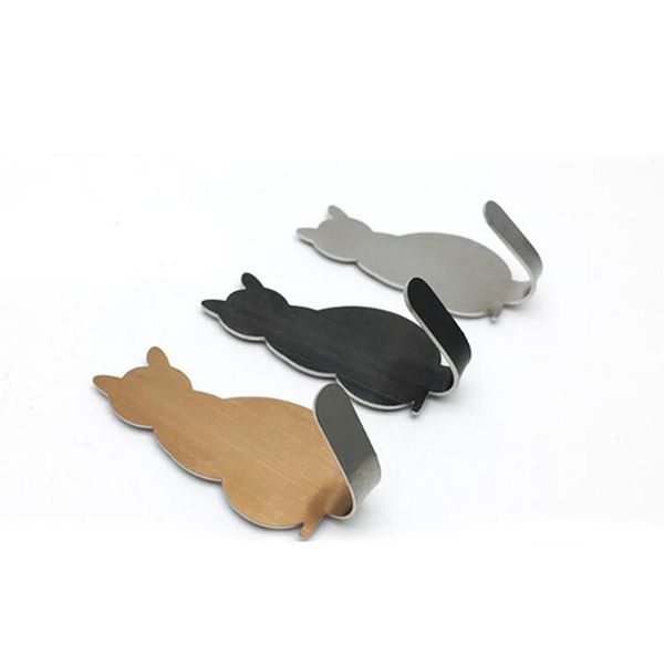 

2 pcs cute cat-shaped wall mount key holder decorative stainless steel hanger keys hanger home decor hooks
