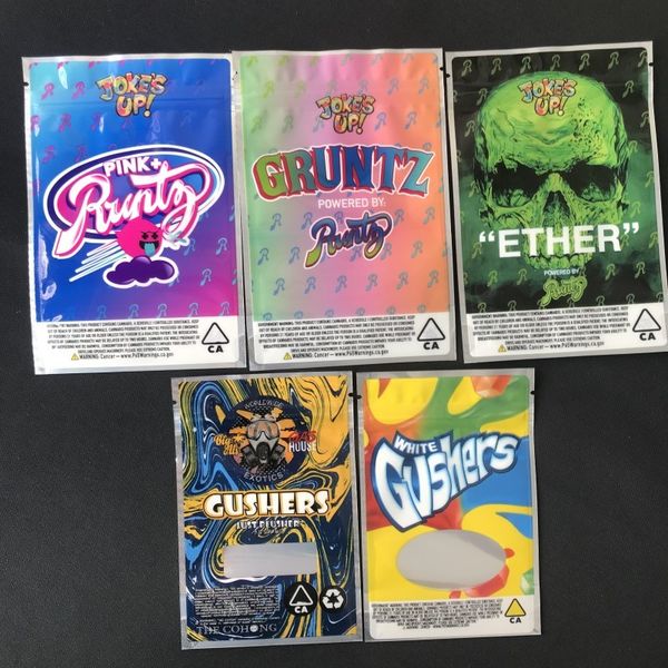 

v joke's runtz up white og runtz pink gruntz pink+ runts peach kobbler smell proof bags 420 dry herb flowers