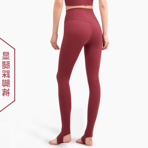 

2020 new lulu no t line high waist thin naked feeling show leg length peach hip yoga pants, Black