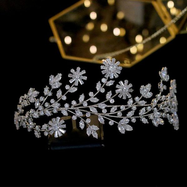 

water drill bit crystal flower fashion royal wedding headband bridal jewelry crown accessories female jewelry gift, Golden;silver
