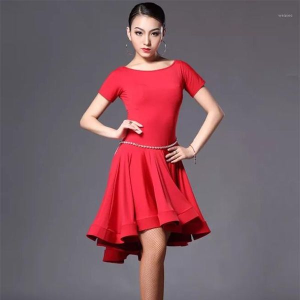 

new latin dance dress women tassel salsa samba tango latin dance dress competition dresses tango skirt dancewear1, Black;red