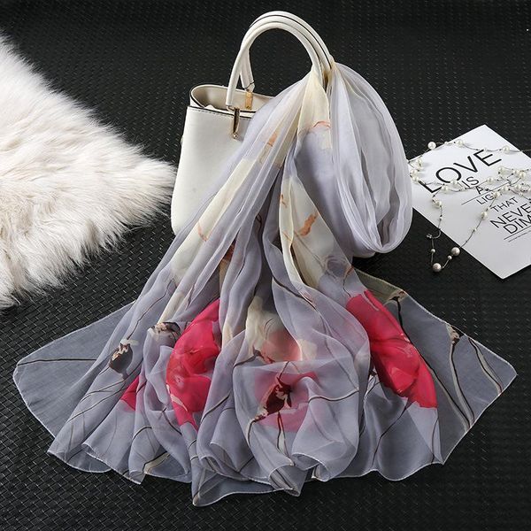 

шарф летний тонкий раздел двойной цели превосходный мягкий шарф корейская версия длинного напечатанного большого солнцезащитного крема плато, Blue;gray