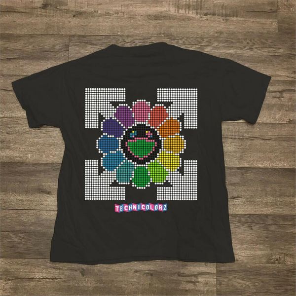 

off mens tshirts summer white x takasuhi murakami technicolor black tee. lil peep xxxtentacion sport hooded sweatshirt hoodie