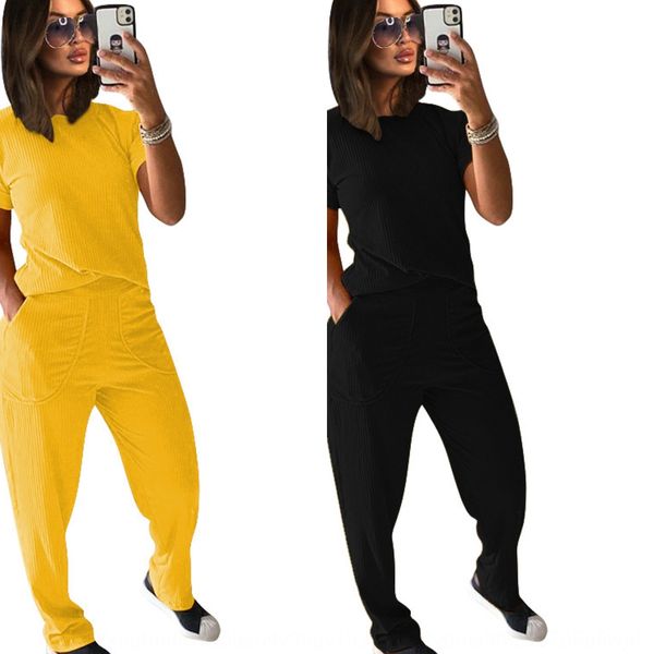 

ts1049 solid color two-piecewomen's two-pieceknitted short sleeve pants casual two piece set ts1049 new solid color new two-piecewomen, Gray