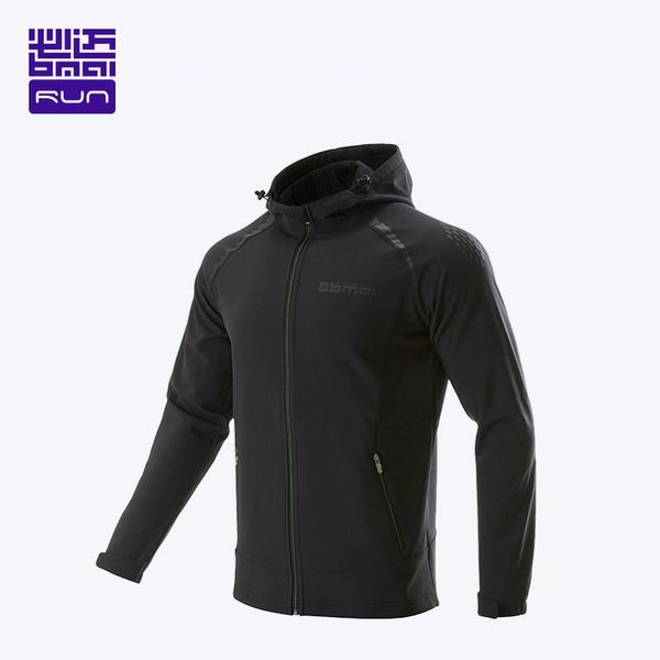 

bmai profession windproof running jackets men sport gym clothing breathable long sleeve sportswear keep warm fitness man jacket, Black;red
