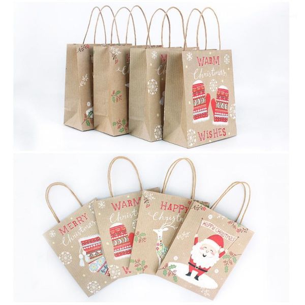 

gift wrap 12pcs pcs/lot multifuntion christmas paper bag festival bags with handles party supplies for event party1