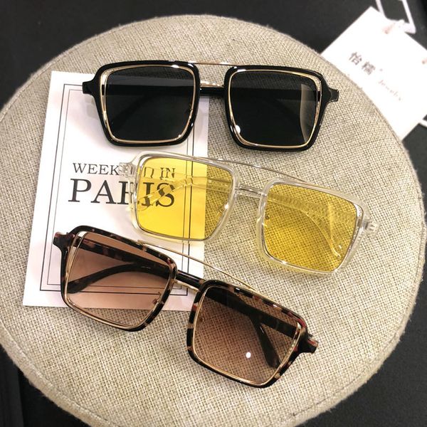 

avant garde sunglasses women's korean version of chaoyuansu fengjie stransparent brown big frame square fashionable sunglasses, male, White;black