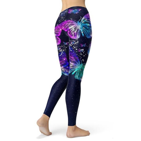 

new fashion 5xl 3d butterfly plus size leggings high waisted sweatpants woman pants holographic workout legging trouesrs 201203, Black