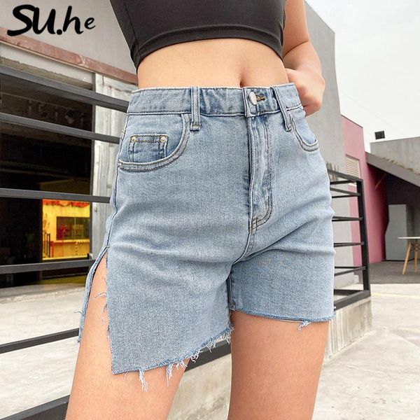 

su.he woman shorts jeans woman, Blue