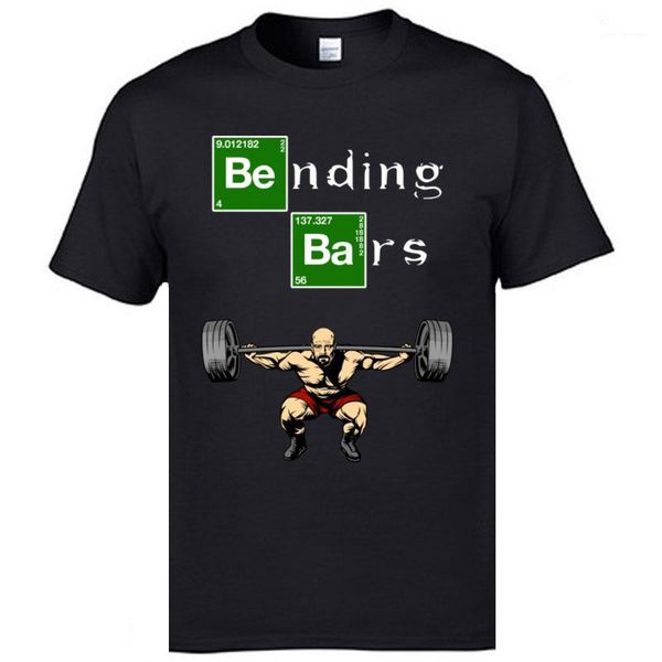 

breaking bad fitness weightlifting men t-shirt bars walter white motivation tshirt printed cotton crew neck tees1, White;black