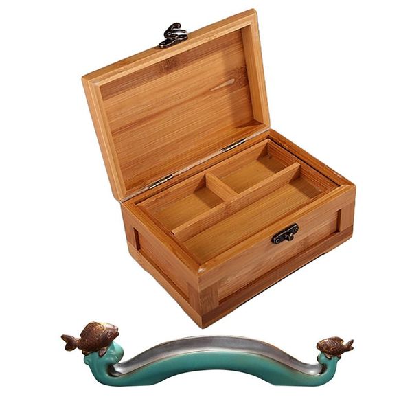 

1pcs stick incense burner holder- colored ceramics two fish incense burner holder sticker ash catcher & 1pcs bam, Pink;blue