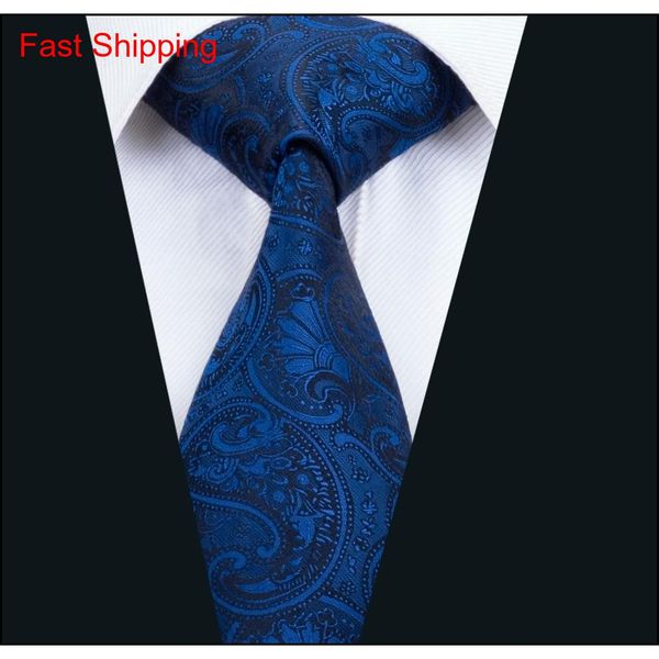 

fast shipping silk tie silk men neckties blue tie set paisley mens ties tie hankerchief jacquard woven meeting bus qylfrt new_dhbest, Black;blue