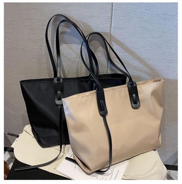 

casual solid color shoulder bags for women 2020 trendy large capacity women shoulder bag nylon big size women's handbags shopper