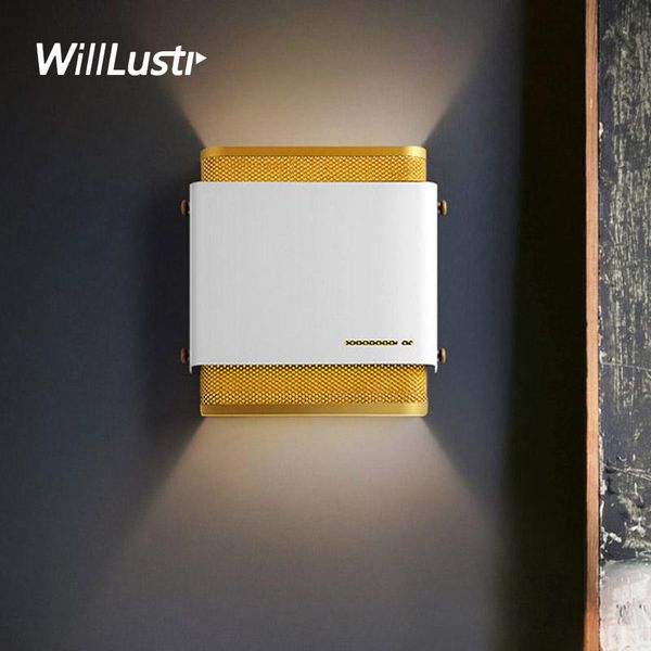 

creative led wall lamp iron net sconce l restaurant store cafe foyer corridor hallway bedside black white gold luxury light