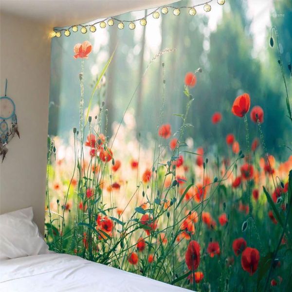 

tapestries floral plant wall hanging bohemian tapestry camping tent travel sandy beach picnic throw customized1