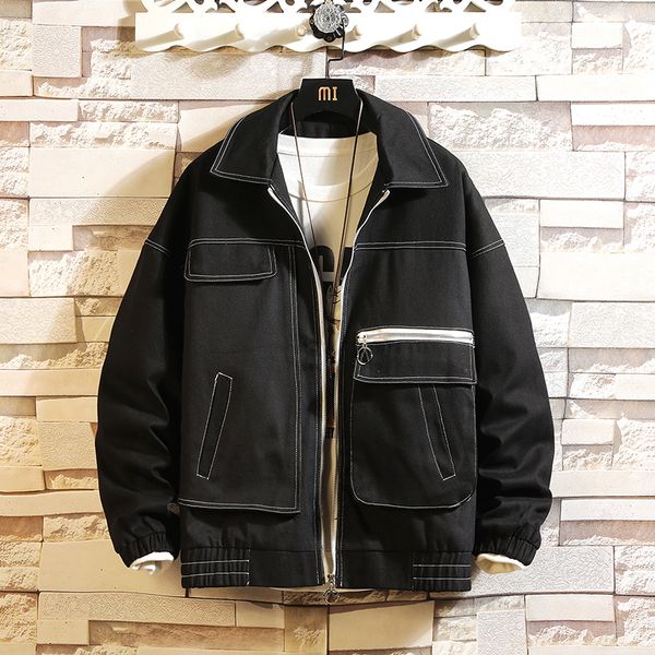 

streetwear hip hop bomber jacket 2020 man harajuku pockets windbreaker korean fashions clothing men plus size 4xl