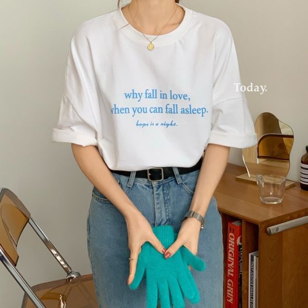 

2020 spring new korean loose simple letter thickened round neck short sleeve t-shirt female 34392, Black;brown