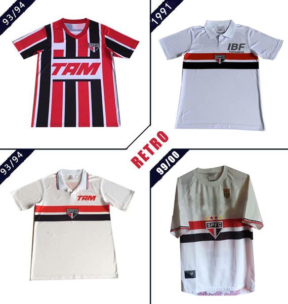 

sao paulo 1991 1993 1994 retro soccer jerseys black red white 93 94 classic vintage home and away football shirt thai quality, Black;yellow