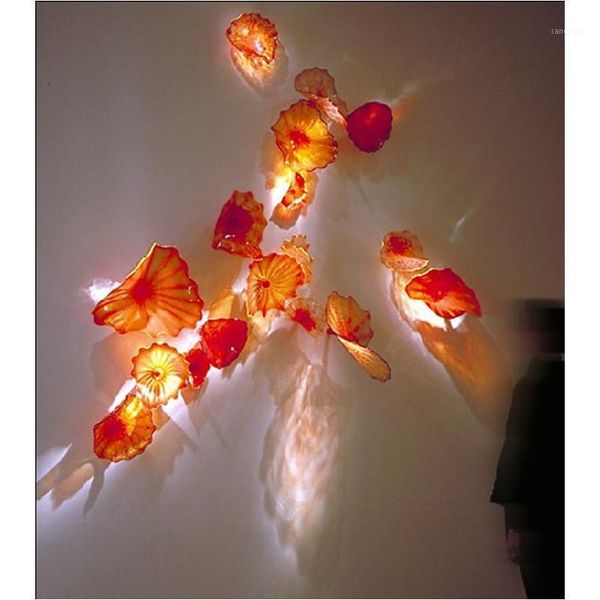 

nordic style 100% hand blown glass hanging wall art muran glass wall plate1