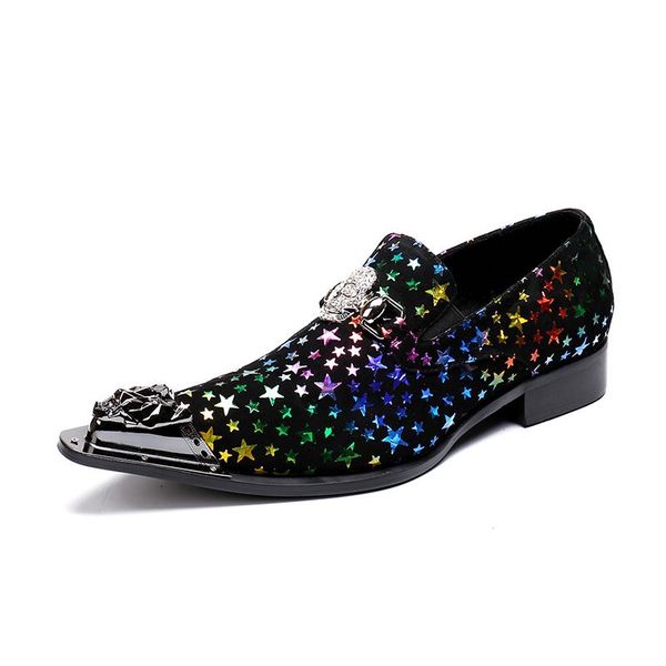 

shiny man fashion hip hop performance dress oxfords shoes 2020 autumn design italy cosplay fashion oxfords sapatos, Black