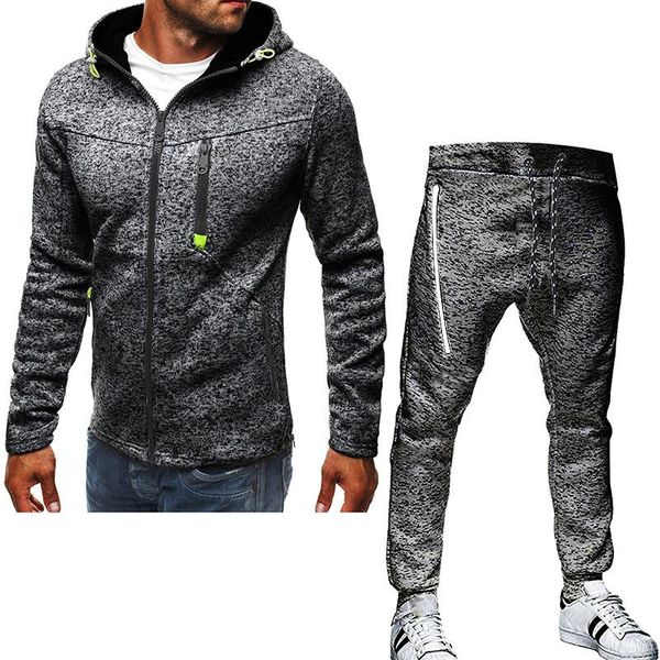 

sportwear толстовка мужчины костюмы 2 шт топы и брюки мужские костюмы sweat набор лоскутная плюс размер jogger наборы для мужчин одежда, Gray