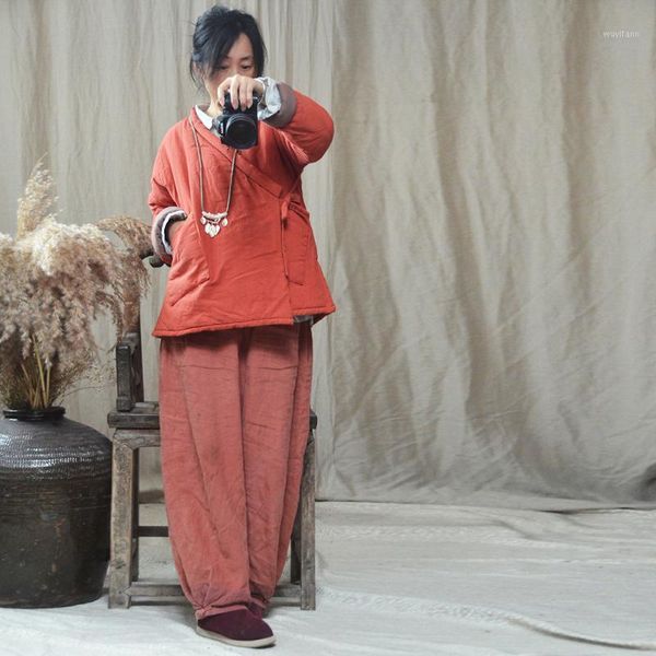 

women loose solid color warm padded coat parkas ladies retro padded outerwear female overcoat oat 2019 winter1, Black