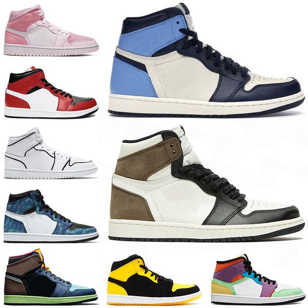 

with socks jumpman 1 1s mens basketball shoes designer digital pink metallic gold unc digital pink chicago sport trainers sneakers