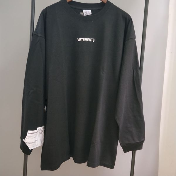 

men sticker autumn tees 2020trxx vtm sleeve vetements embroidery t-shirts women new long x1214 winter ah uxckt, Black