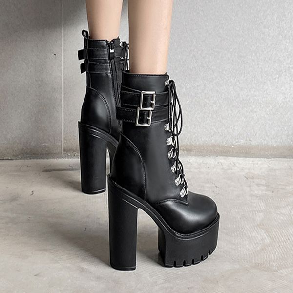 

2021 new women's fashionable rivet martin thin woman boots mhre, Black