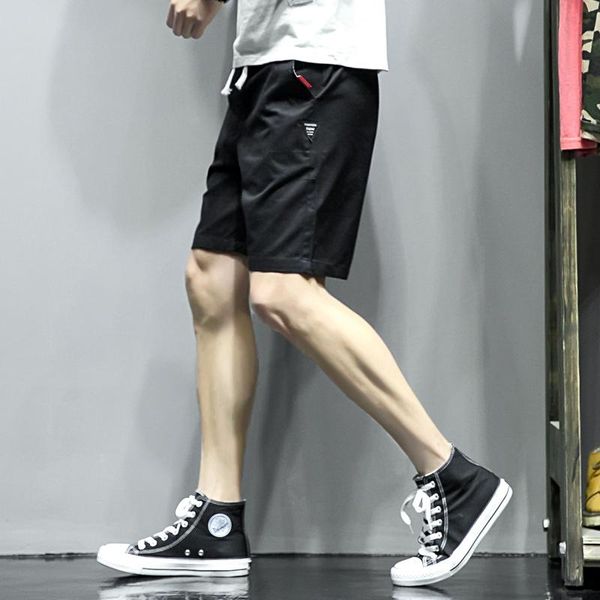 

summer men's cotton leisure sports shorts beach pants bottoms kg-52, White;black