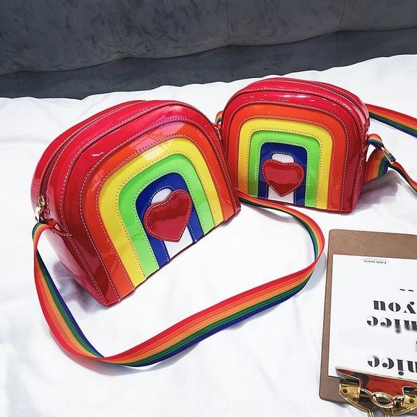 

korean version broadband shoulder of ulzzang harajuku messenger broadband soft girl cute little fresh shoulder bag rainbow bag student krat9
