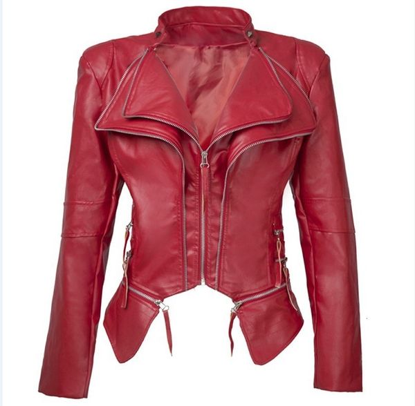 

plus size leather jacket genuine slim jackets for women