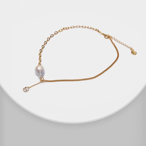 

xl32597-i18 amorita boutique fashionable natural pearl necklace, Silver