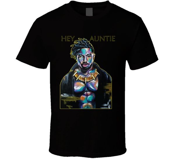 

hey auntie erik killmonger wakanda black panther men's black hoodie designers t shirts sweatshirt