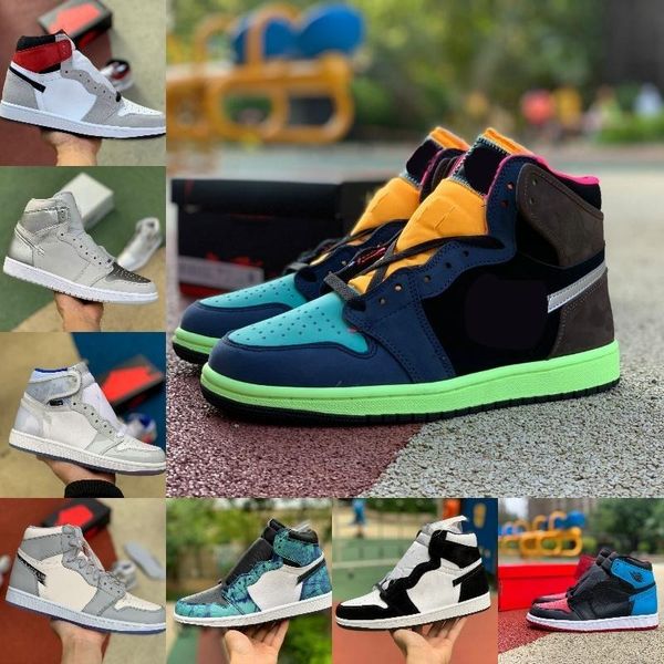 

high 1 mens 1s basketball shoes og bio hack satin snake dark mocha tie dye og bio hack chicago to unc patent light grey blue toe designers