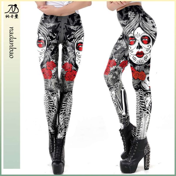 

horror 3d 2020 print leggings new for women, Black