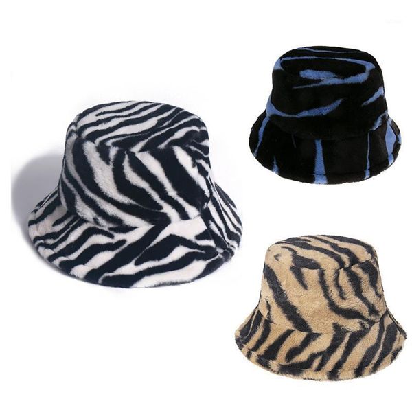 

fashion trend outdoor multicolor rainbow lamb wool letter pattern bucket hat for women winter soft warm hat1, Blue;gray