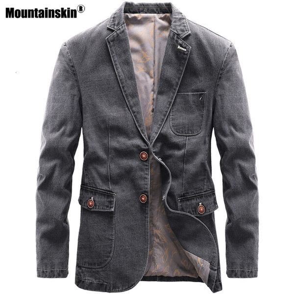 

mountainskin men's casual 2020 new fashion men thin denim suits autumn spring slim fit pockets cowboy jackets male mt045