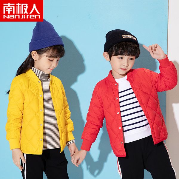 

boys' girls' down cotton padded jacket, waistcoat, children's duck down, foreign style, thicker and lighter in, Blue;gray