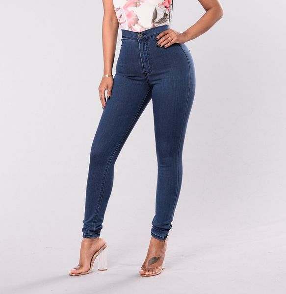 

simplicity women designer jeans femme personality womans clothes elastic high waisted new unique female ripped plus size womens kt415, Blue